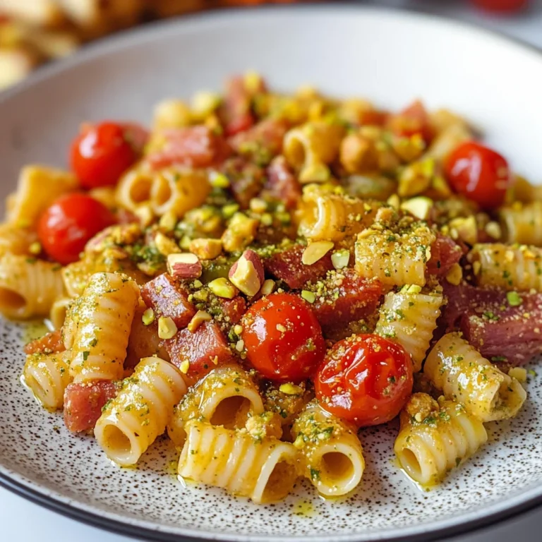 Pasta pistacchi e speck