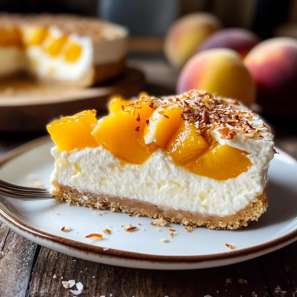 Torta fredda pesche e cocco